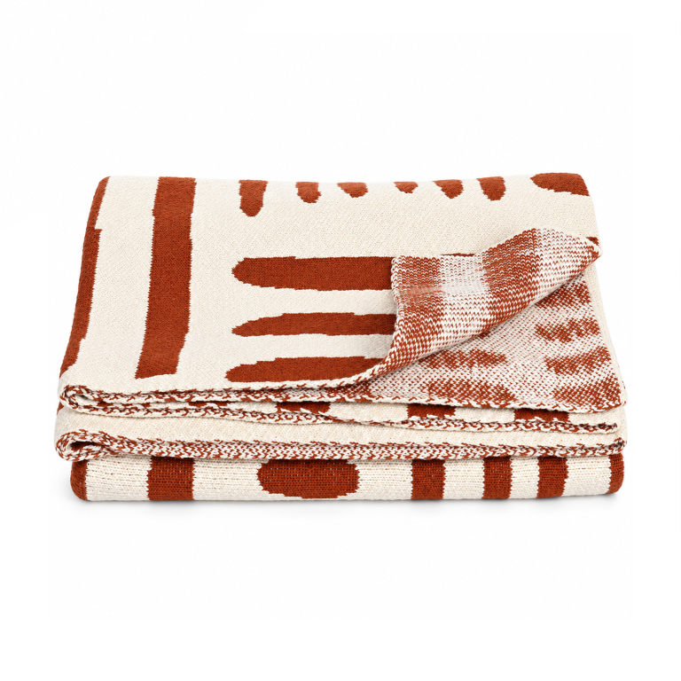 Geo Block Pattern  Cotton Throw