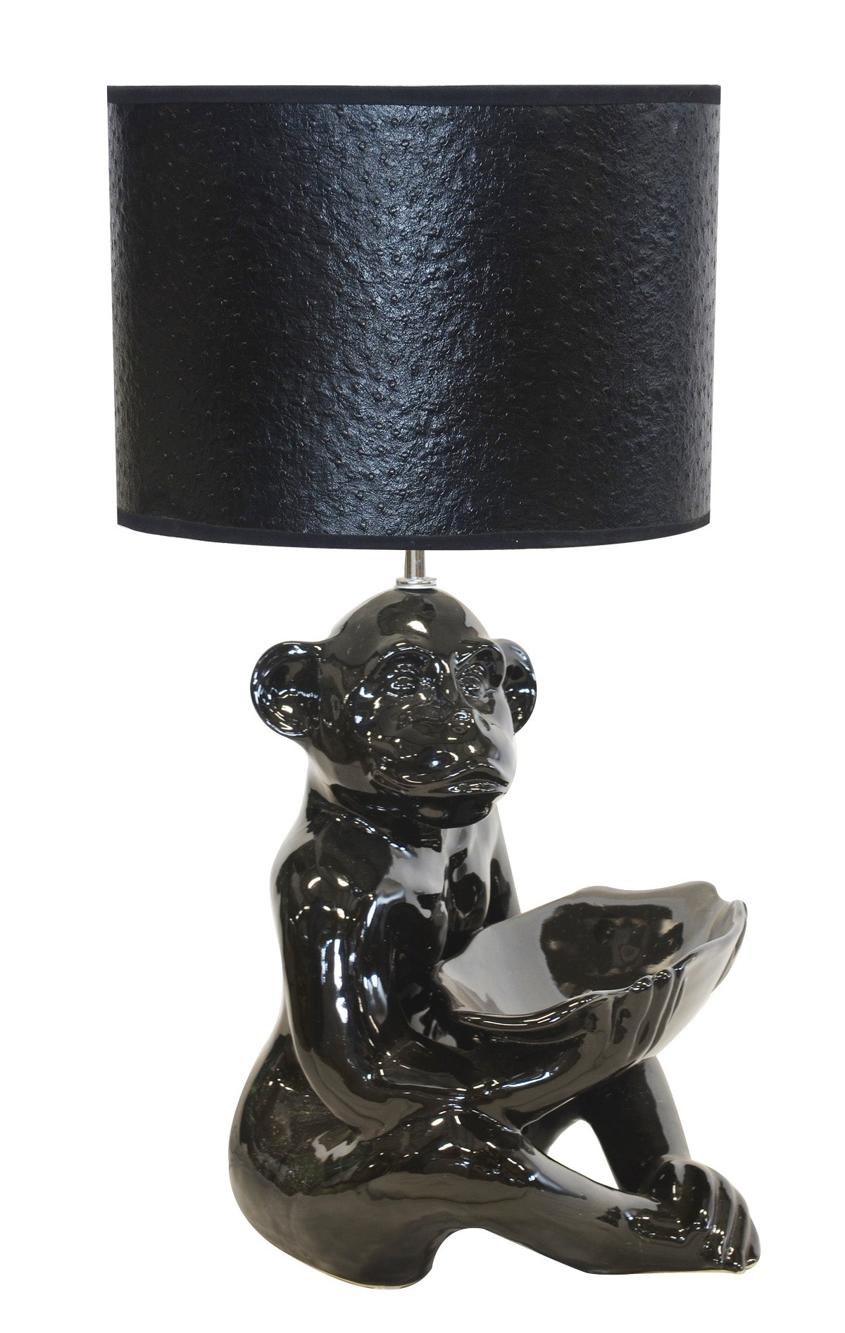 Ceramic Monkey Lamp Base | Black