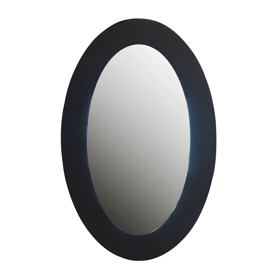 Oval Shagreen Mirror | Black