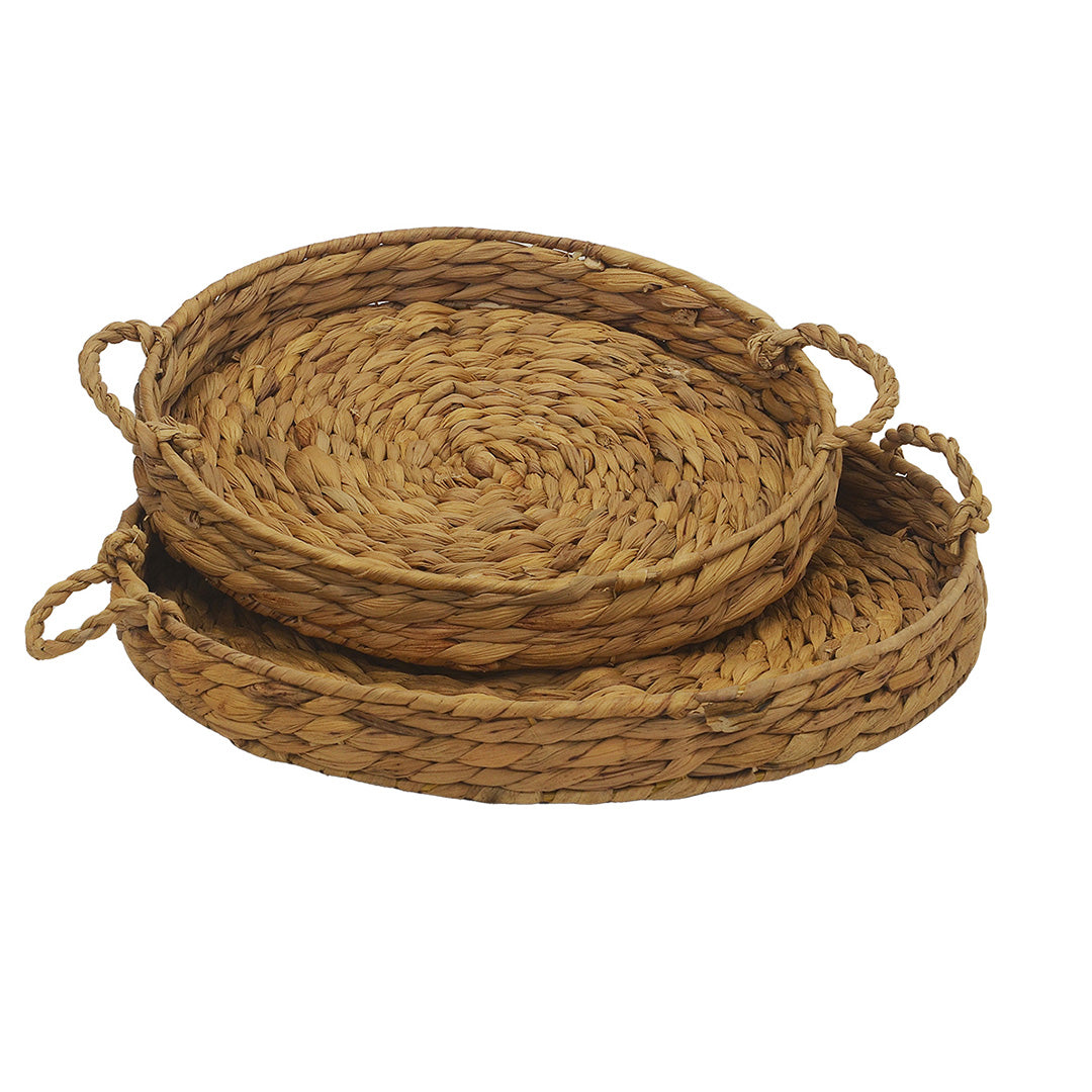 Round Waterhyacinth Tray | Natural