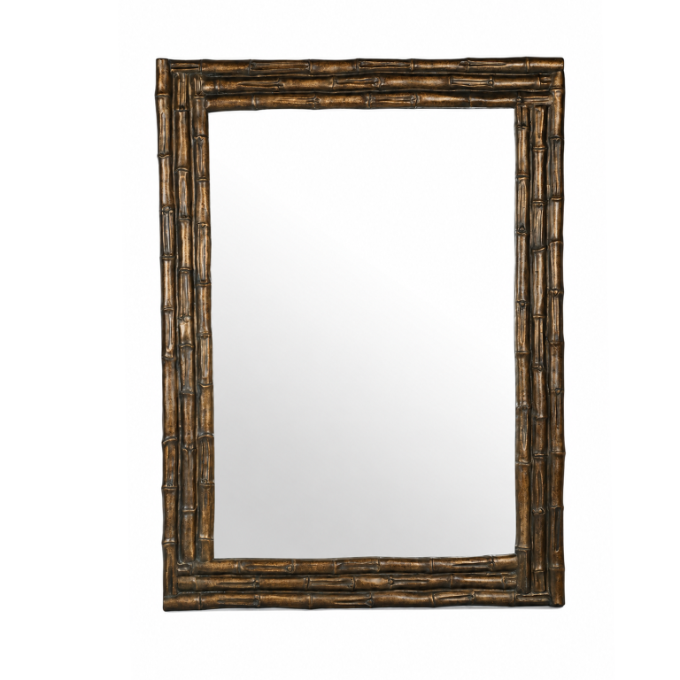 Dark Antique Gold Bamboo Mirror