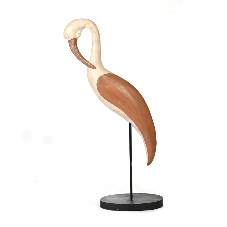 Wooden   Bird Décor Objet | White With Brown