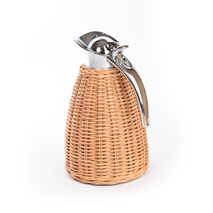 Thermal Rattan &amp; Stainless Steel Flask  | Light Tan