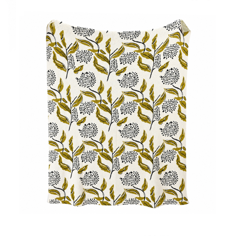 Botanical Floral Cotton Throw
