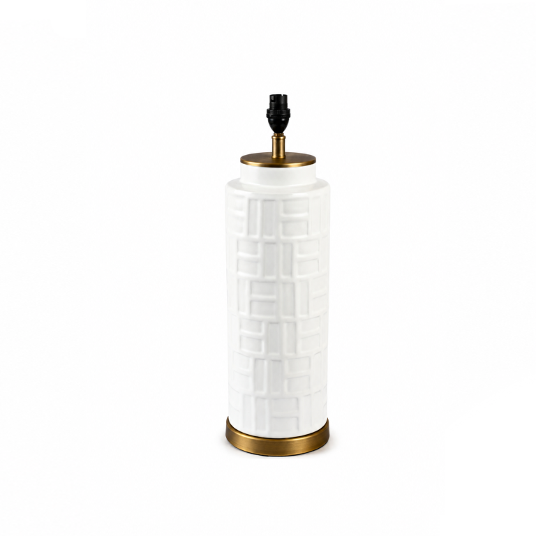 Large Chinoiserie Ceramic Table Lamp | White