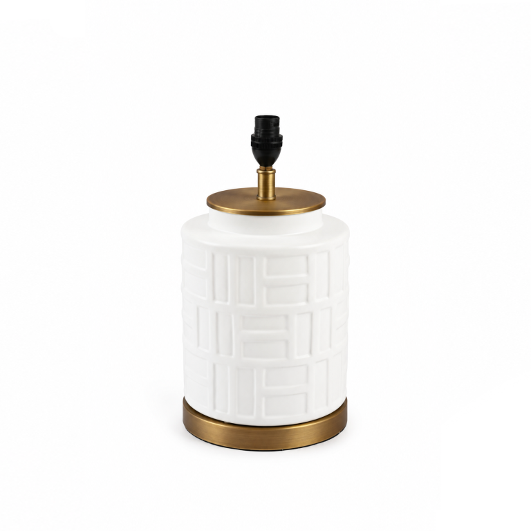 Small Chinoiserie Ceramic Table Lamp | White
