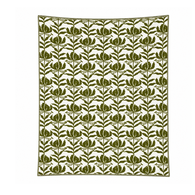 Leaf Pattern  Cotton Throw