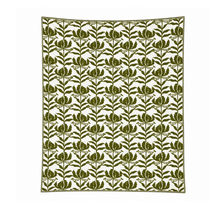 Leaf Pattern  Cotton Throw