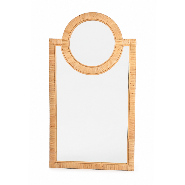 Modern Arch Rattan Accent Mirror