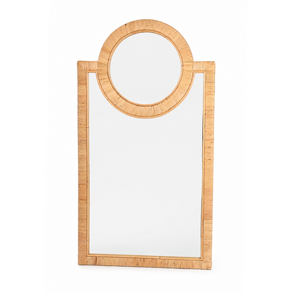Modern Arch Rattan Accent Mirror