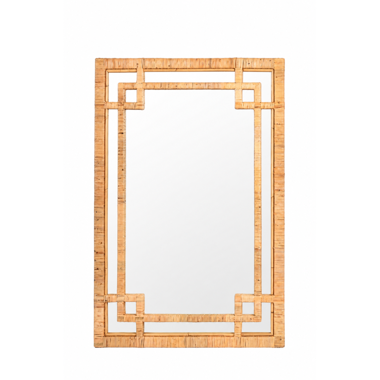 Rattan Geometric Wall Mirror