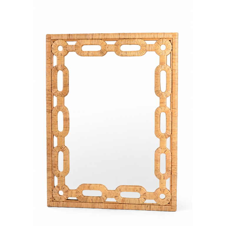 Rattan Chain-Link Wall Mirror