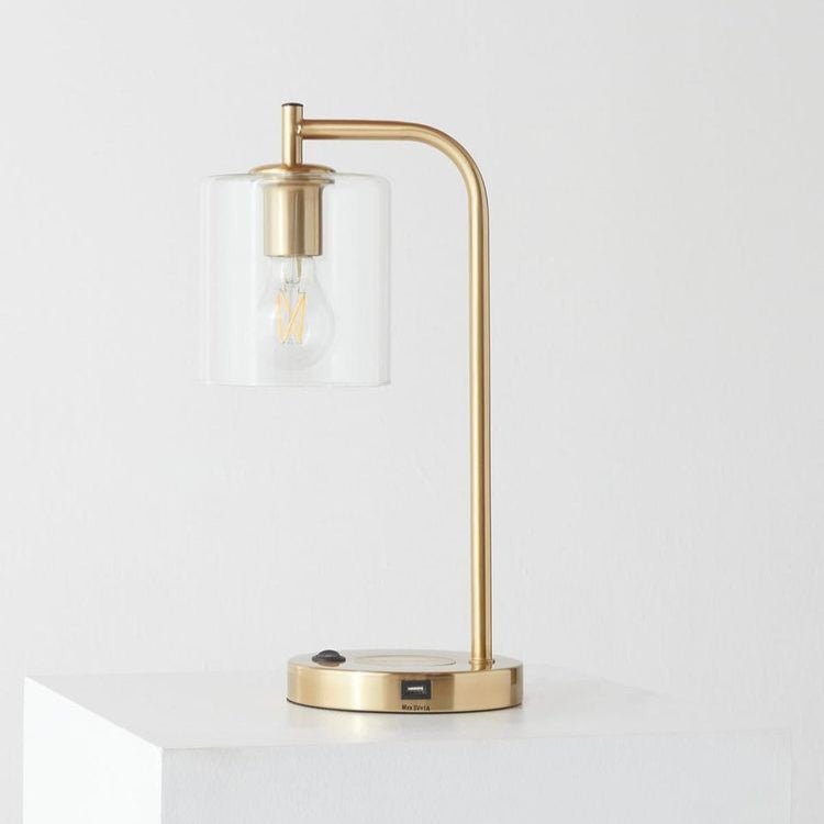 Rachel Brass USB Desk Lamp