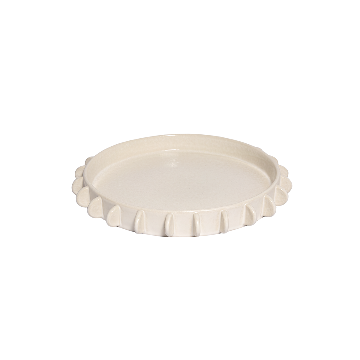 White Ceramic Disc Tray | Small