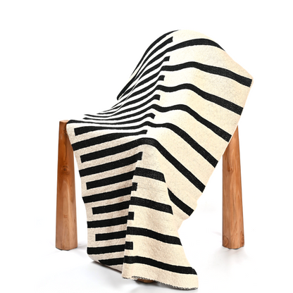 Striped Throw | Black &amp; Natural