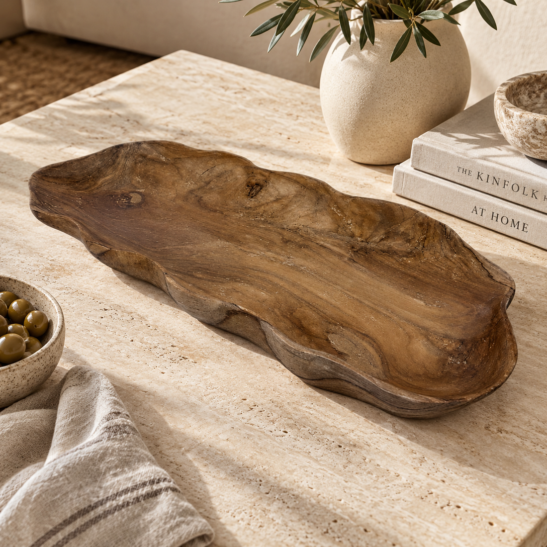 WOOD OVAL RUSTIC PLATTER