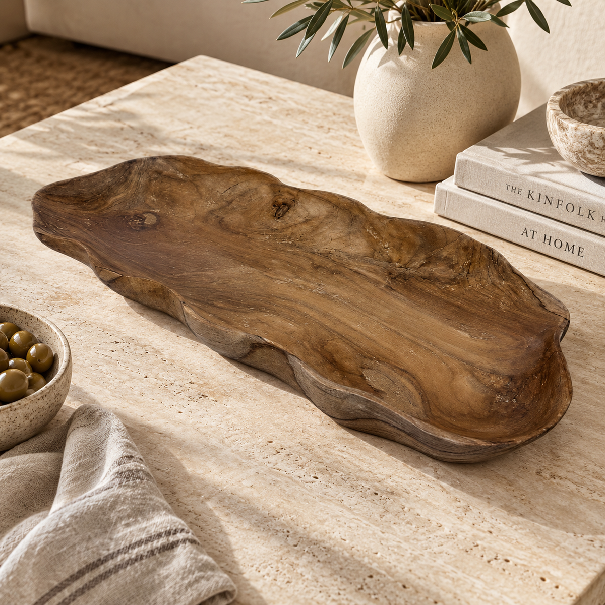 WOOD OVAL RUSTIC PLATTER