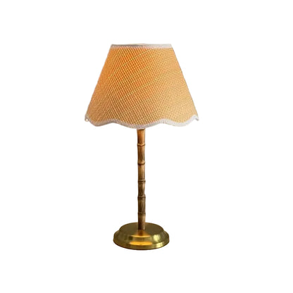 Bamboo Rechargeable Table Lamp With Lampshade
