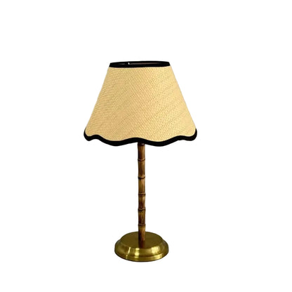 Bamboo Rechargeable Table Lamp With Lampshade