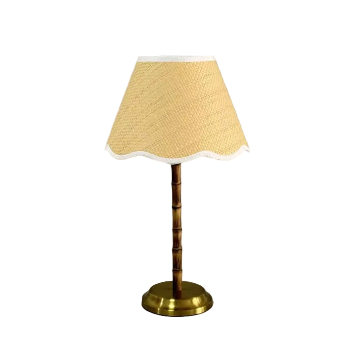Bamboo Rechargeable Table Lamp With Lampshade