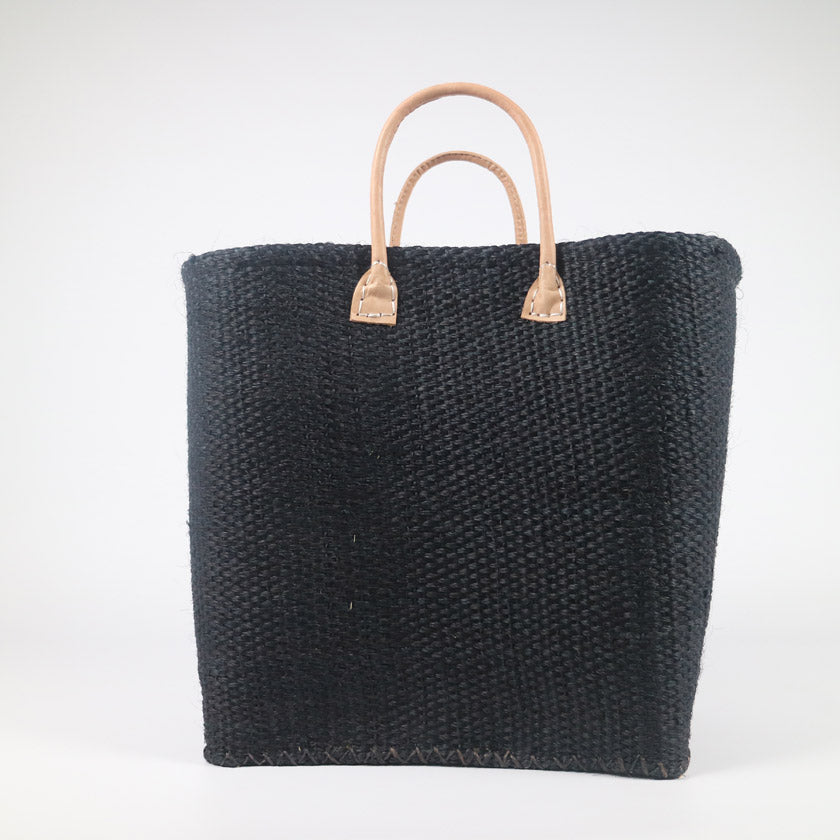 Sisal Bag With Leather Handles