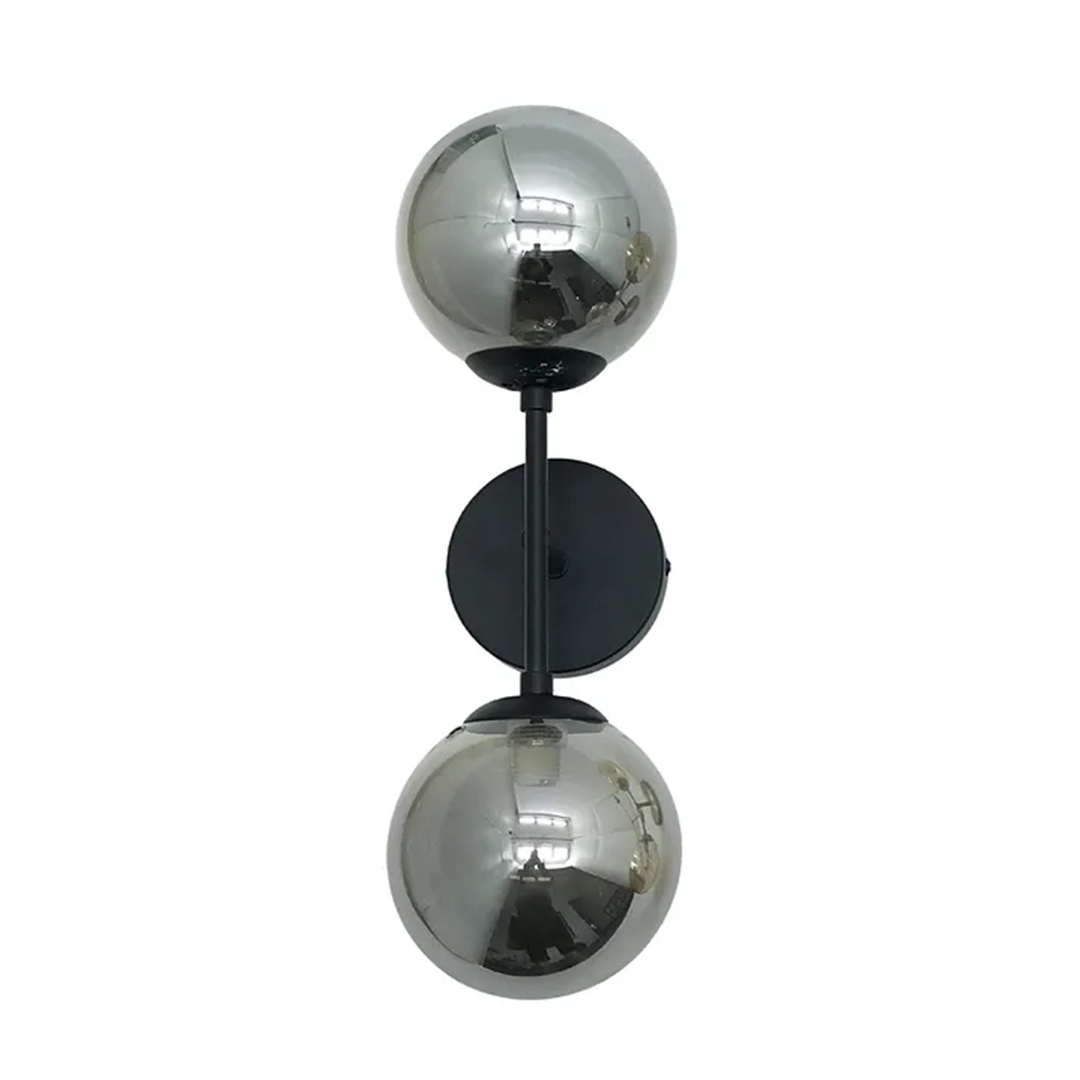 Cobie Wall Light | Black &amp; Smoke