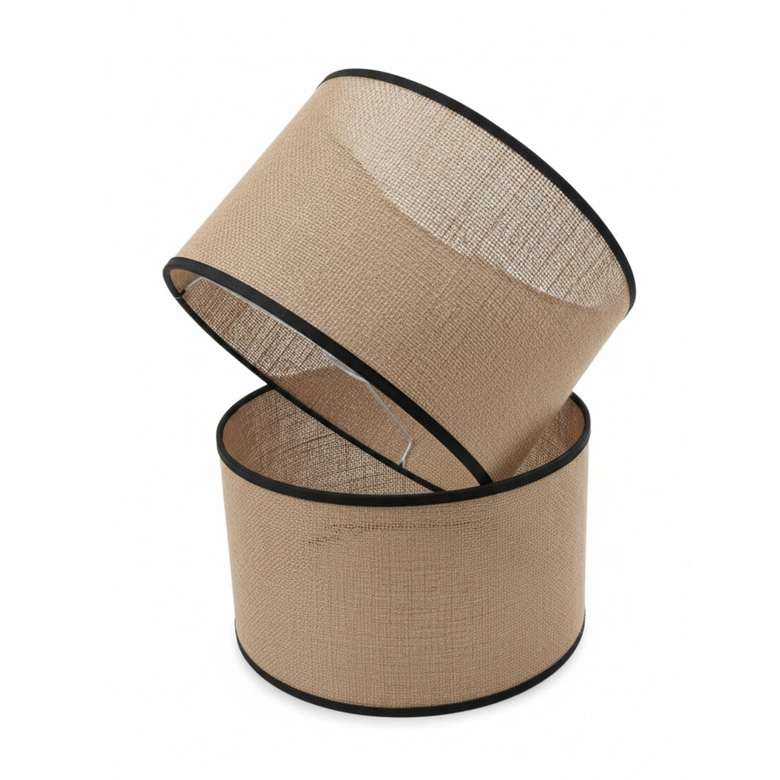 Hessian Lampshade With Black Trim