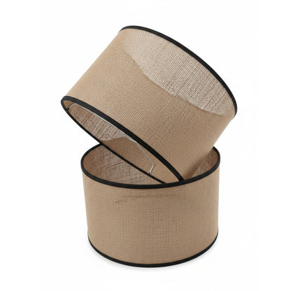 Hessian Lampshade With Black Trim