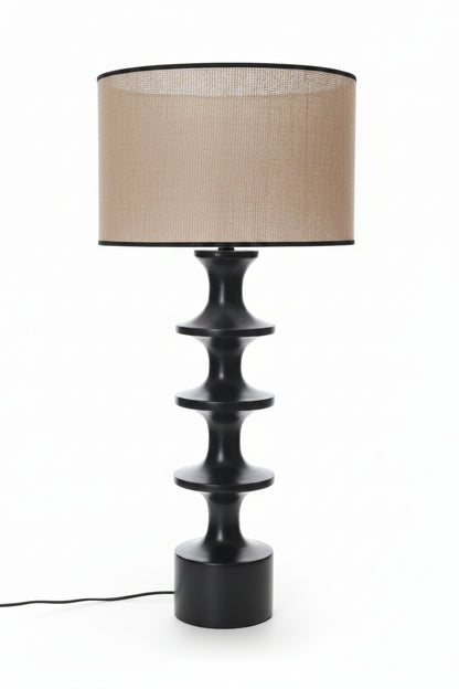 Hessian Lampshade With Black Trim