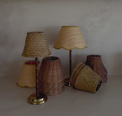 Bamboo Rechargeable Table Lamp With Lampshade