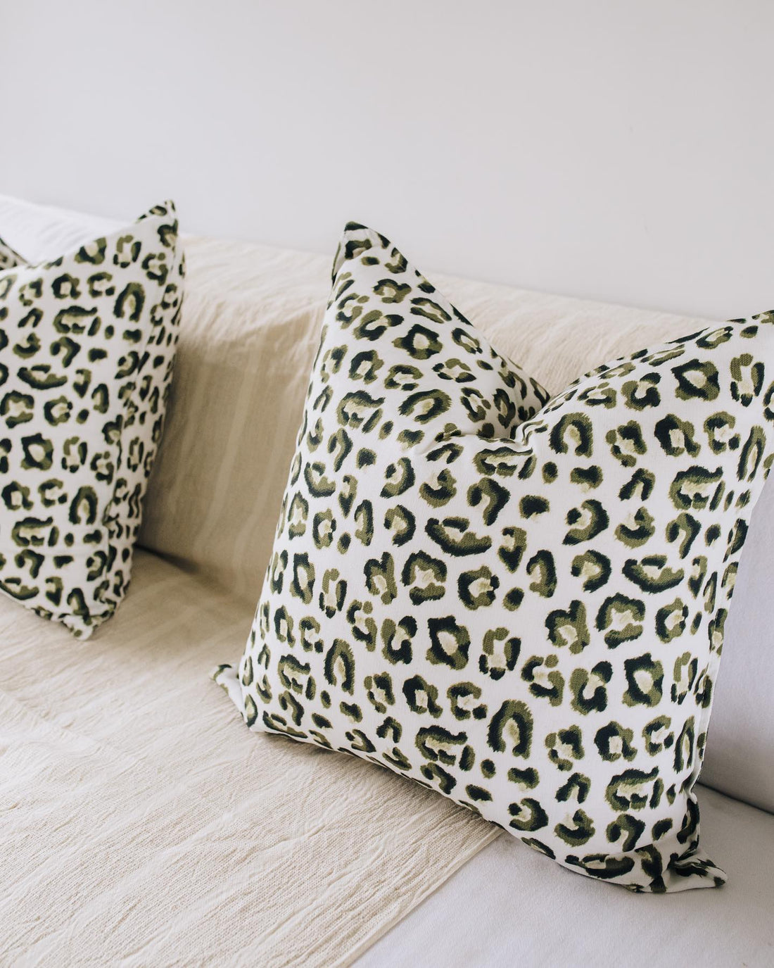 Khaki Leopard Print Cushion Cover