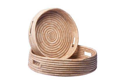 Round Palm Tray Set of 2