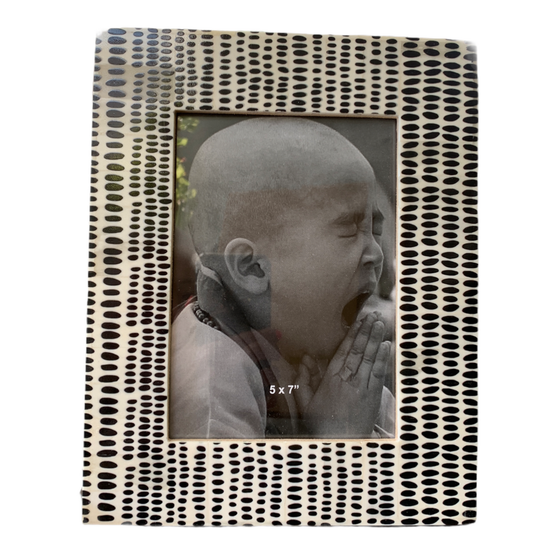 Black Bone Spotted and Cream Photo Frame